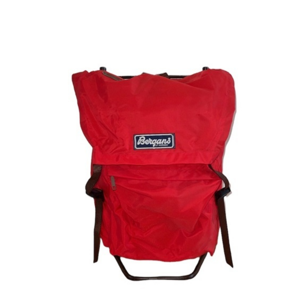 Bergans Of Norway Vintage 1970’s Norwegian Red Nylon Hiking Rucksack‎ Backpack